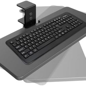 Large Under Desk Rotatable Computer Keyboard and Mouse Tray, Extra Sturdy Desk Swivel Clamp, Ergonomic Keyboard & Mouse Tray for Typing in Home, Office Work, 23 x 10 Inch